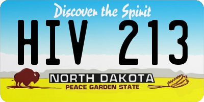 ND license plate HIV213