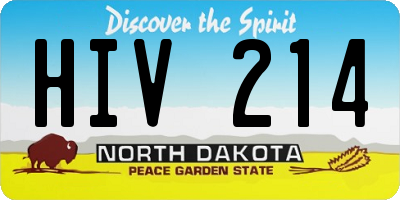 ND license plate HIV214