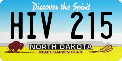 ND license plate HIV215