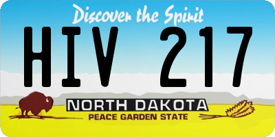 ND license plate HIV217