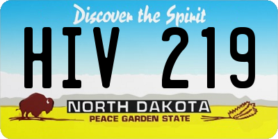 ND license plate HIV219