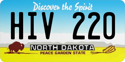 ND license plate HIV220