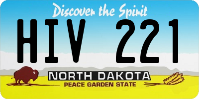 ND license plate HIV221