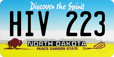 ND license plate HIV223