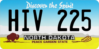 ND license plate HIV225