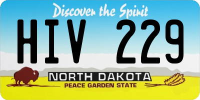 ND license plate HIV229