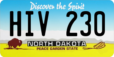 ND license plate HIV230