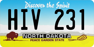 ND license plate HIV231