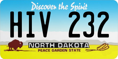 ND license plate HIV232