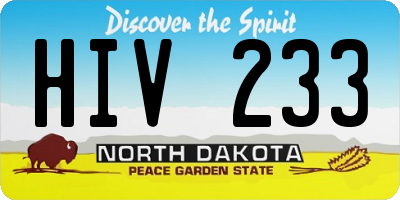 ND license plate HIV233