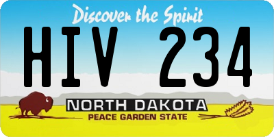 ND license plate HIV234