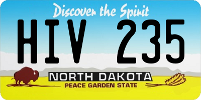 ND license plate HIV235