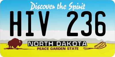 ND license plate HIV236