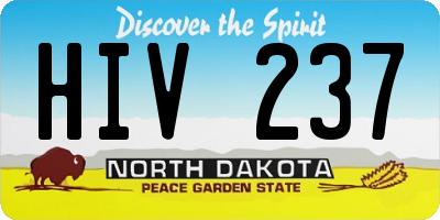 ND license plate HIV237