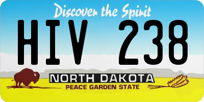 ND license plate HIV238