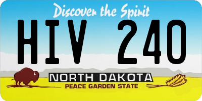 ND license plate HIV240