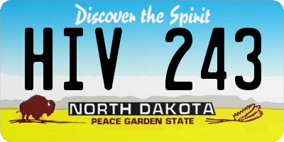 ND license plate HIV243