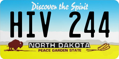 ND license plate HIV244