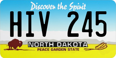 ND license plate HIV245