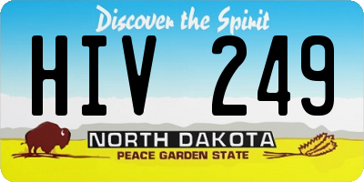 ND license plate HIV249