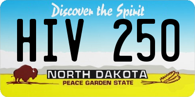 ND license plate HIV250