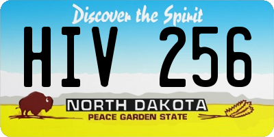 ND license plate HIV256