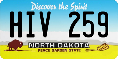 ND license plate HIV259