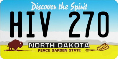 ND license plate HIV270