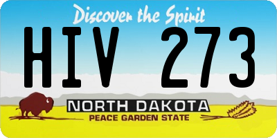 ND license plate HIV273