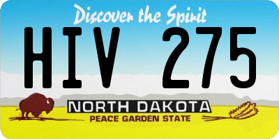 ND license plate HIV275