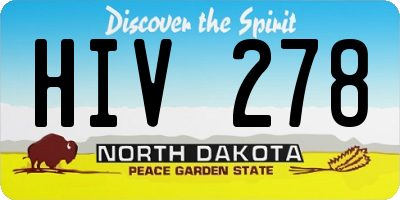 ND license plate HIV278