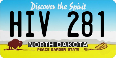 ND license plate HIV281