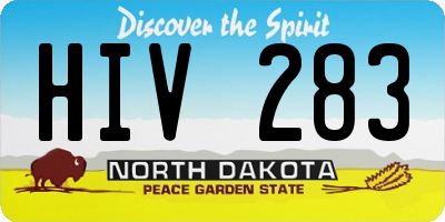 ND license plate HIV283