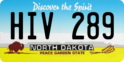 ND license plate HIV289