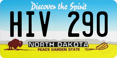 ND license plate HIV290