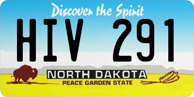 ND license plate HIV291