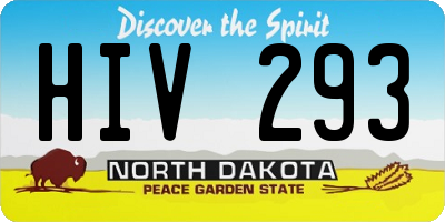 ND license plate HIV293