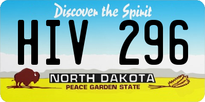 ND license plate HIV296