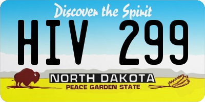 ND license plate HIV299