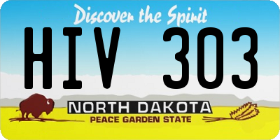 ND license plate HIV303