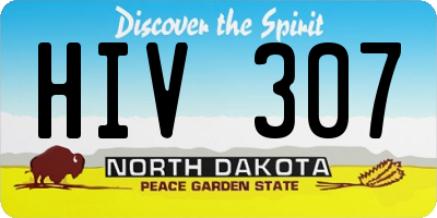 ND license plate HIV307