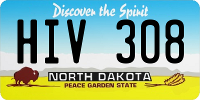 ND license plate HIV308