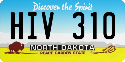 ND license plate HIV310