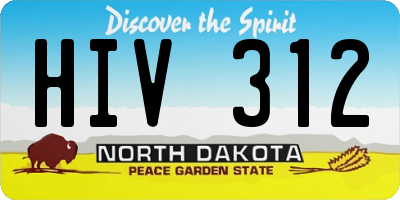 ND license plate HIV312