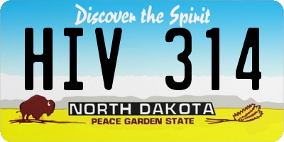 ND license plate HIV314