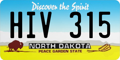 ND license plate HIV315