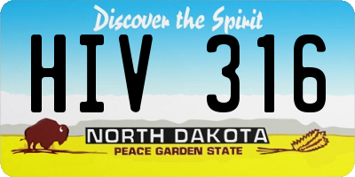 ND license plate HIV316