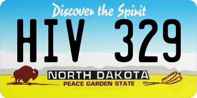 ND license plate HIV329