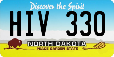 ND license plate HIV330