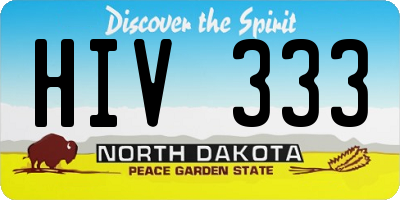 ND license plate HIV333